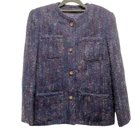 Vintage Jim Baldwin Purple Tweed Jacket - Picture 1 of 7